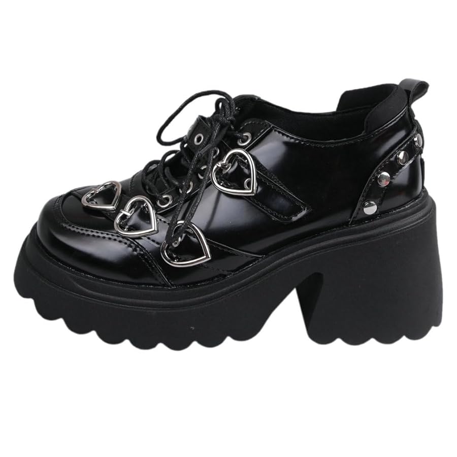 Amazon.com | Parisuit Womens Goth Oxford Shoes Black Lace Up Amazon.com | Parisuit Womens Goth Oxford Shoes Black Lace Up